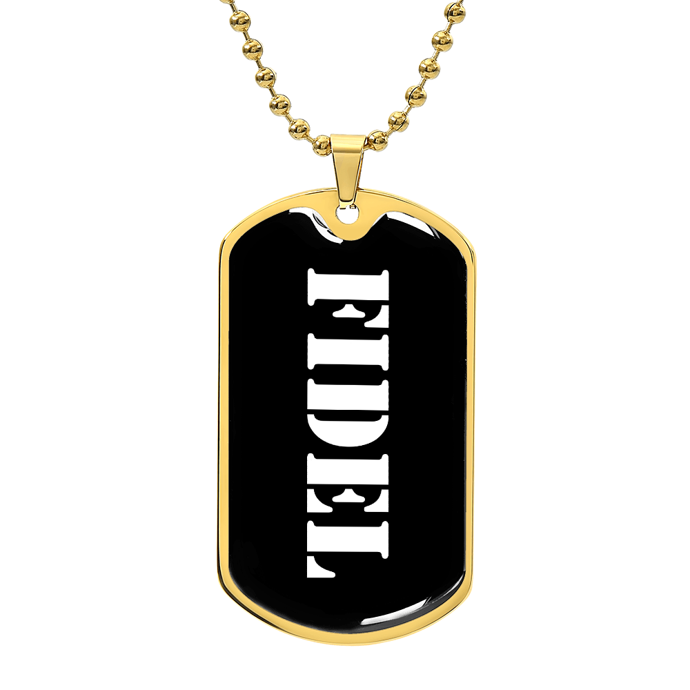 Fidel v3 - 18k Gold Finished Luxury Dog Tag Necklace
