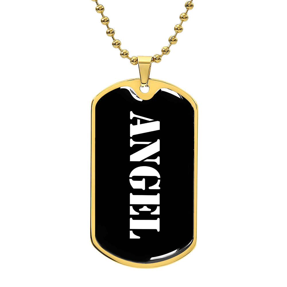 Angel v3 - 18k Gold Finished Luxury Dog Tag Necklace