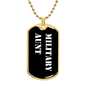 Military Aunt v3 - 18k Gold Finished Luxury Dog Tag Necklace