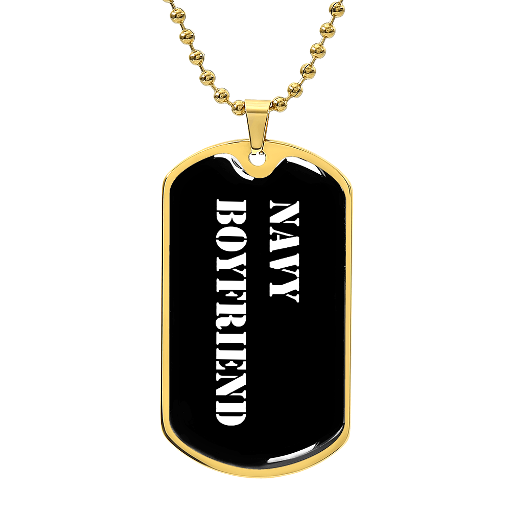 Navy Boyfriend v3 - 18k Gold Finished Luxury Dog Tag Necklace