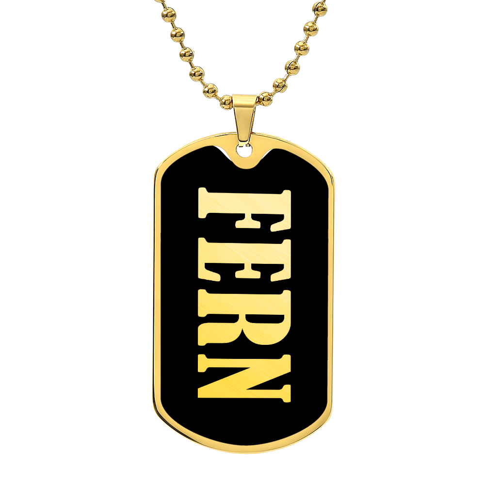 Fern v02 - 18k Gold Finished Luxury Dog Tag Necklace