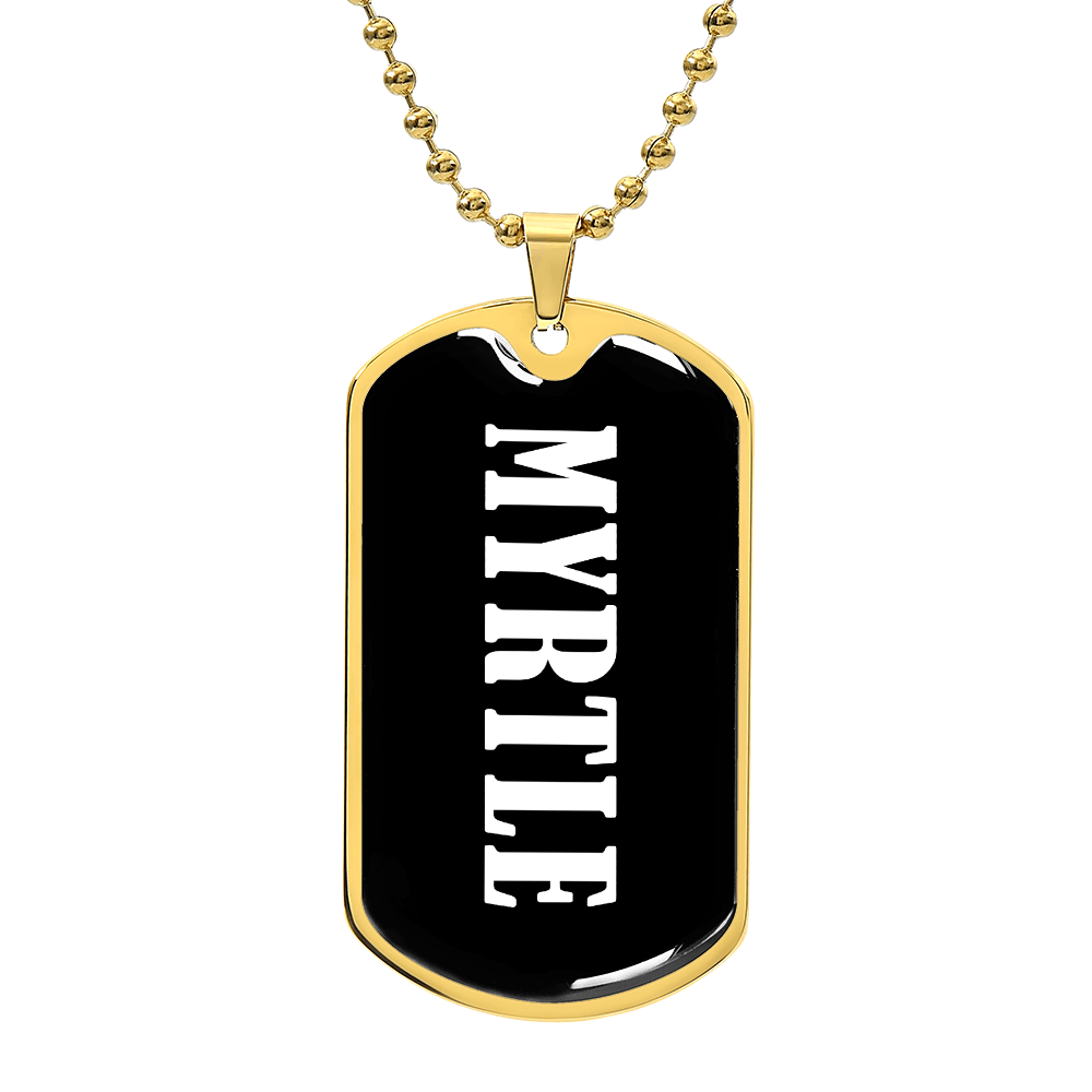 Myrtle v01w - 18k Gold Finished Luxury Dog Tag Necklace