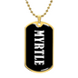 Myrtle v01w - 18k Gold Finished Luxury Dog Tag Necklace