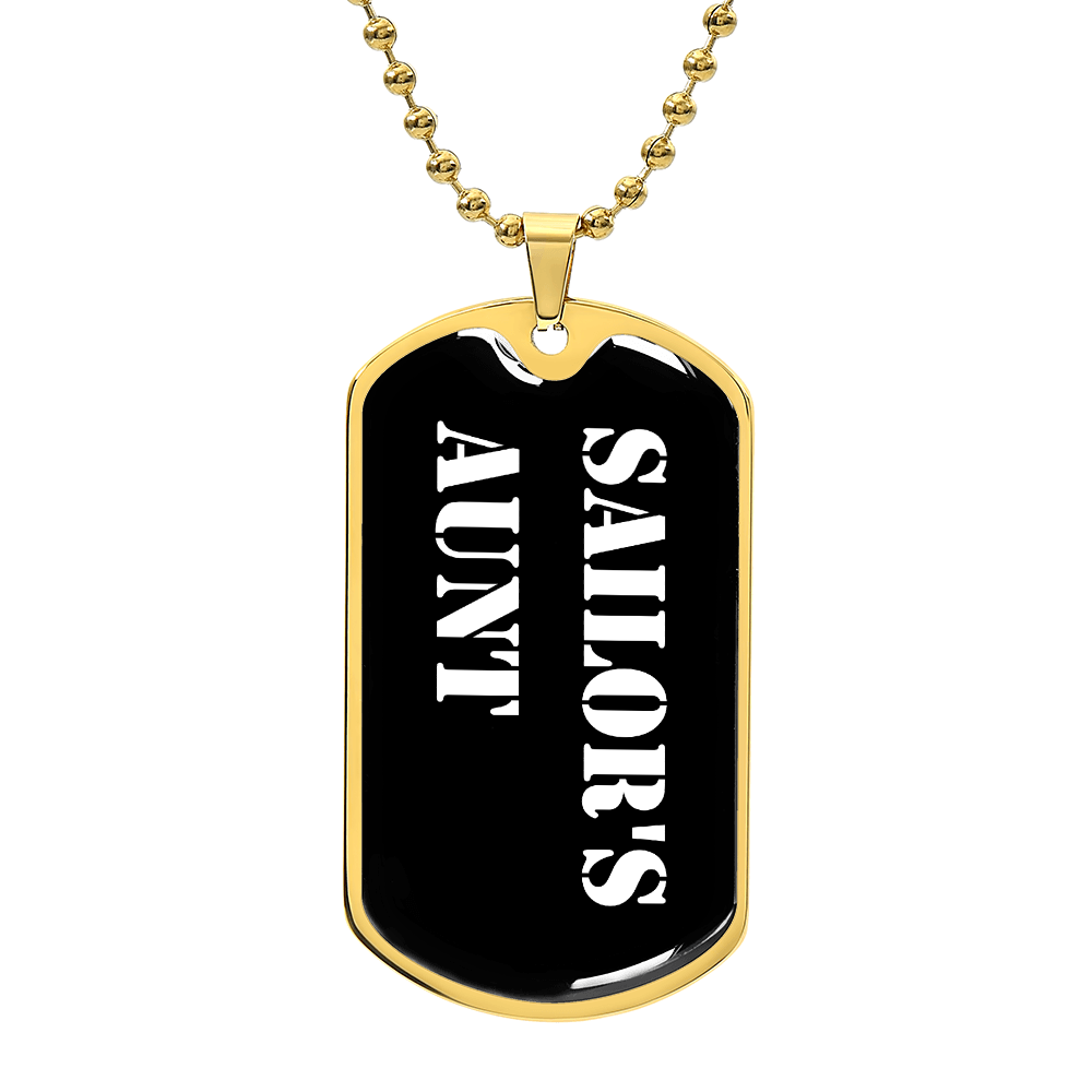 Sailor's Aunt v3 - 18k Gold Finished Luxury Dog Tag Necklace