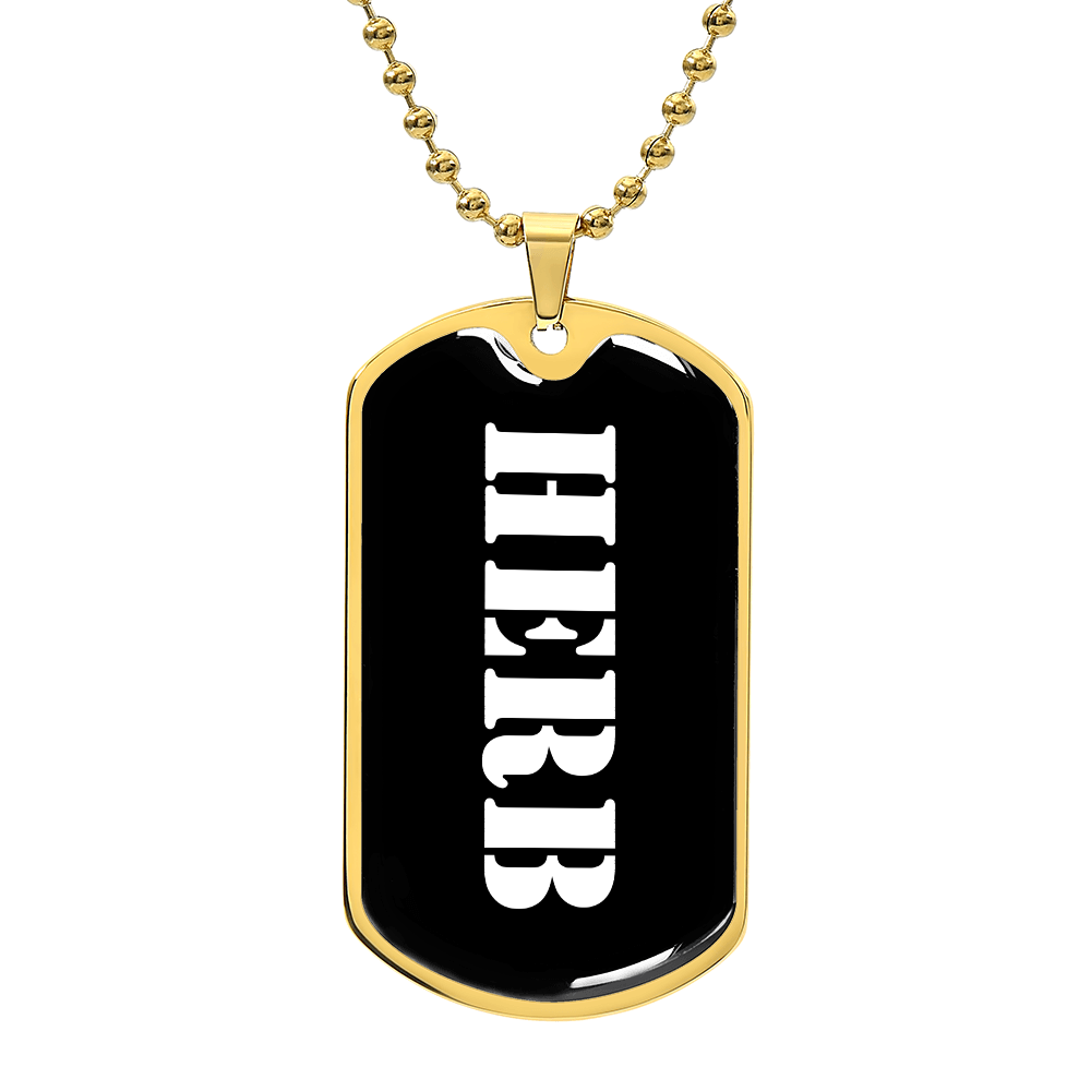 Herb v3 - 18k Gold Finished Luxury Dog Tag Necklace