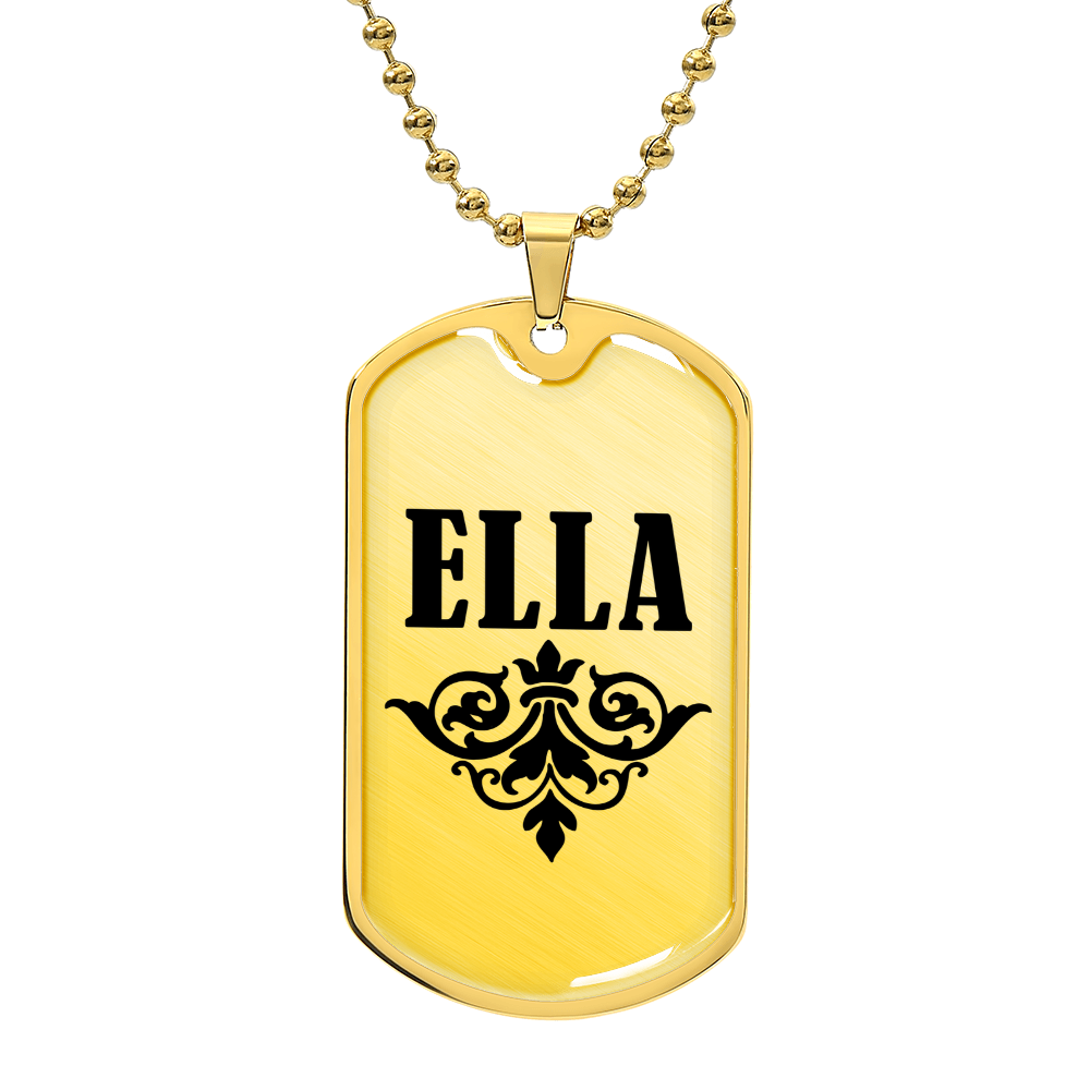 Ella v01a - 18k Gold Finished Luxury Dog Tag Necklace