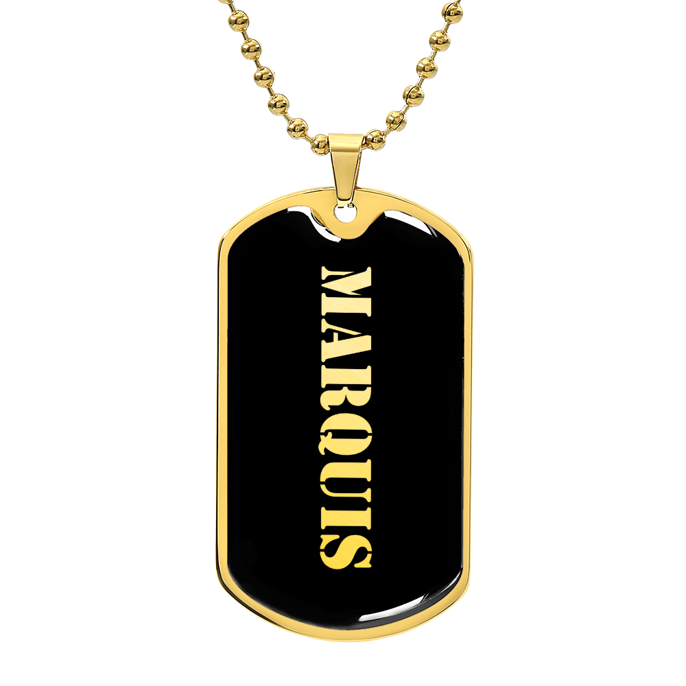 Marquis v2 - 18k Gold Finished Luxury Dog Tag Necklace