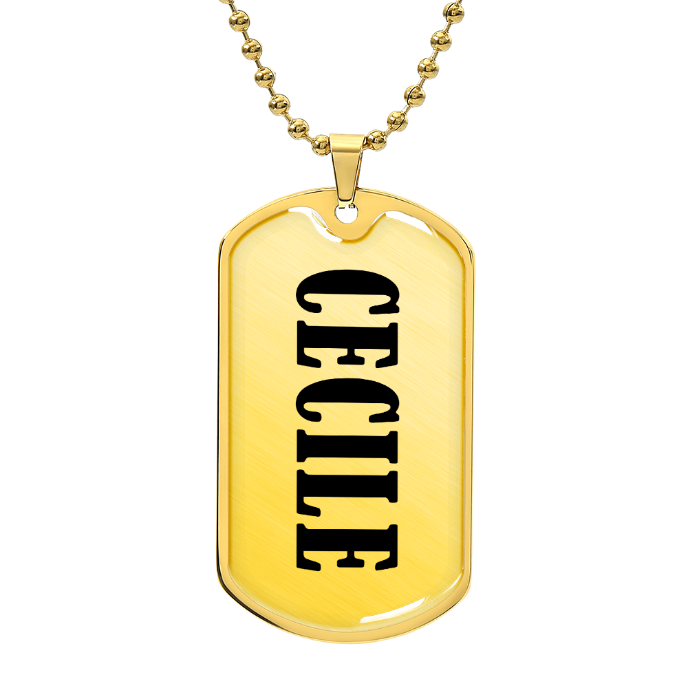 Cecile v01 - 18k Gold Finished Luxury Dog Tag Necklace