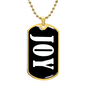 Joy v01w - 18k Gold Finished Luxury Dog Tag Necklace