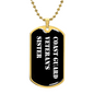 Coast Guard Veteran's Sister v3 - 18k Gold Finished Luxury Dog Tag Necklace