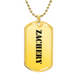 Zachery - 18k Gold Finished Luxury Dog Tag Necklace