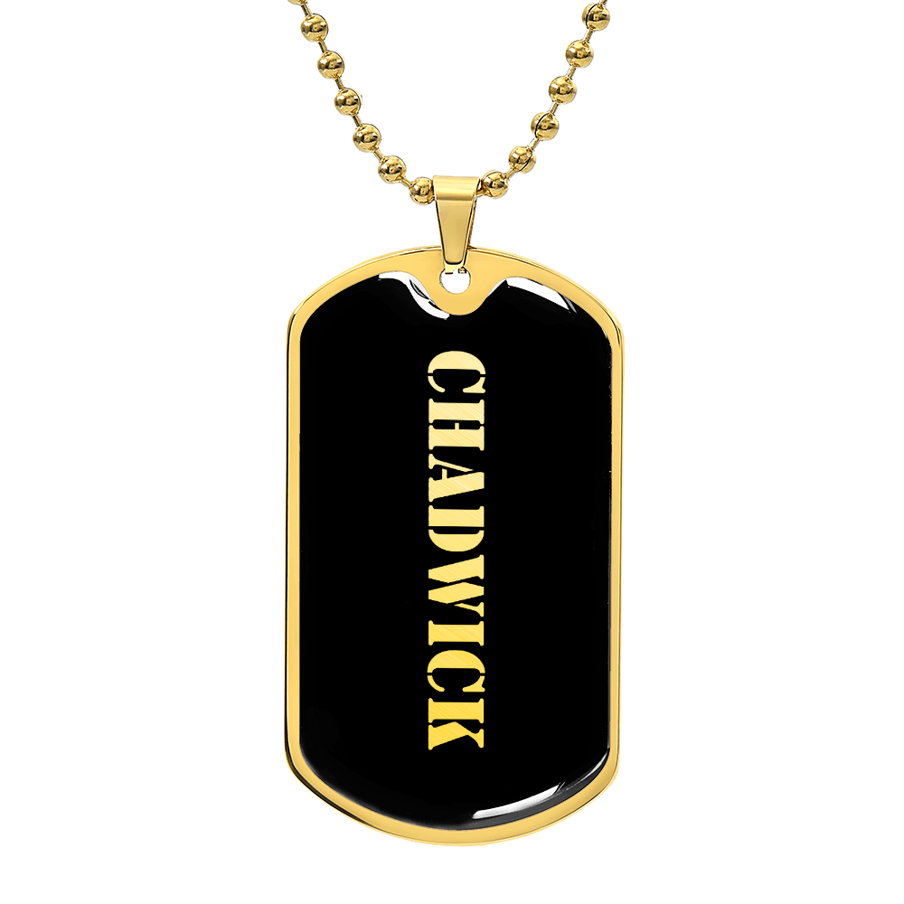 Chadwick v2 - 18k Gold Finished Luxury Dog Tag Necklace