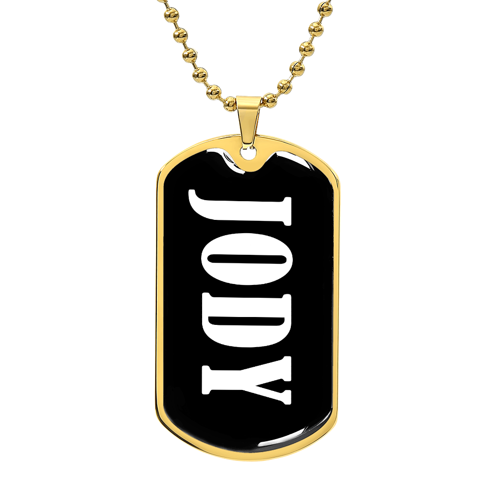 Jody v01w - 18k Gold Finished Luxury Dog Tag Necklace
