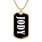 Jody v01w - 18k Gold Finished Luxury Dog Tag Necklace