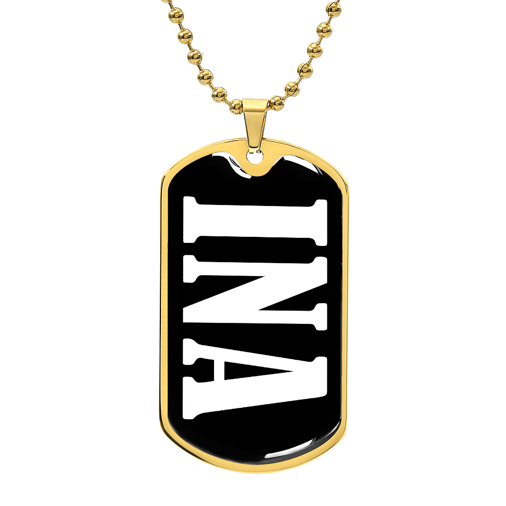 Ina v03 - 18k Gold Finished Luxury Dog Tag Necklace
