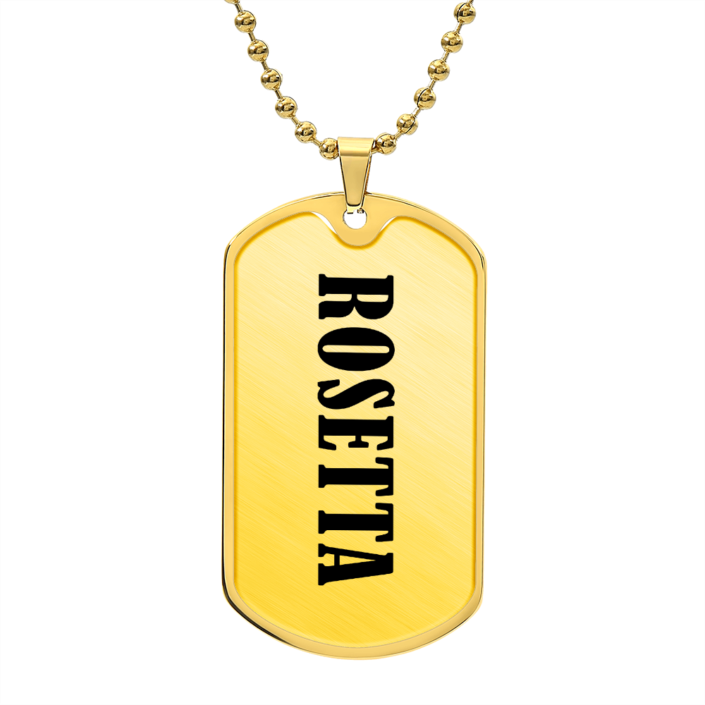 Rosetta v01 - 18k Gold Finished Luxury Dog Tag Necklace