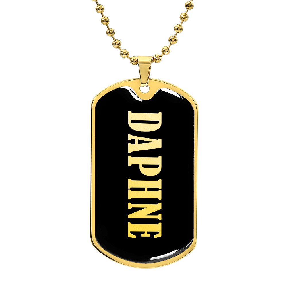 Daphne v02 - 18k Gold Finished Luxury Dog Tag Necklace
