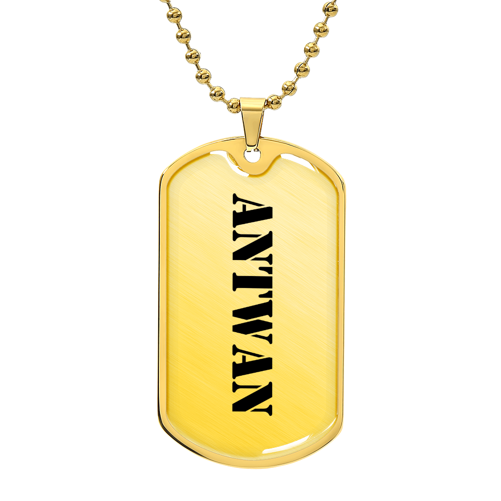 Antwan - 18k Gold Finished Luxury Dog Tag Necklace