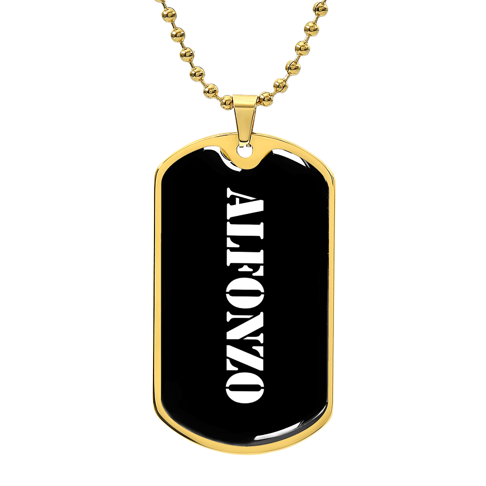 Alfonzo v3 - 18k Gold Finished Luxury Dog Tag Necklace