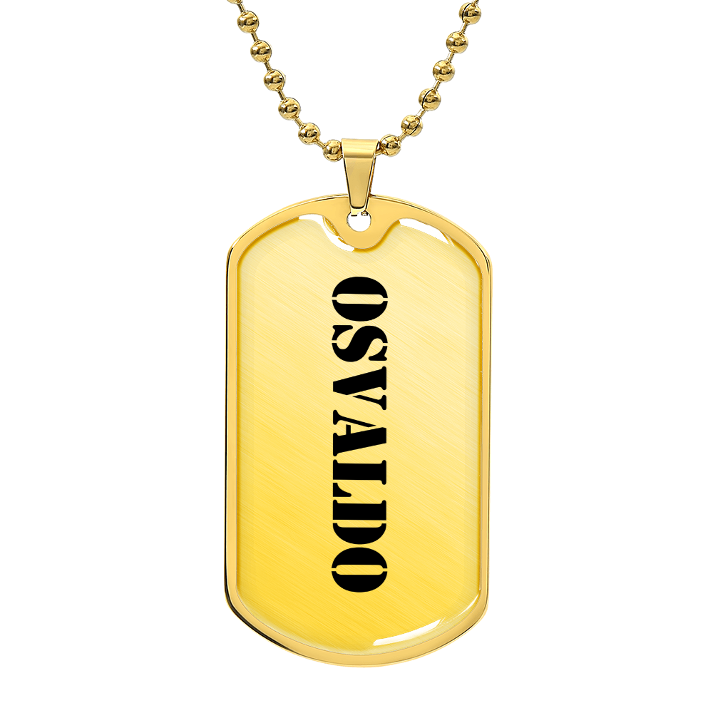 Osvaldo - 18k Gold Finished Luxury Dog Tag Necklace