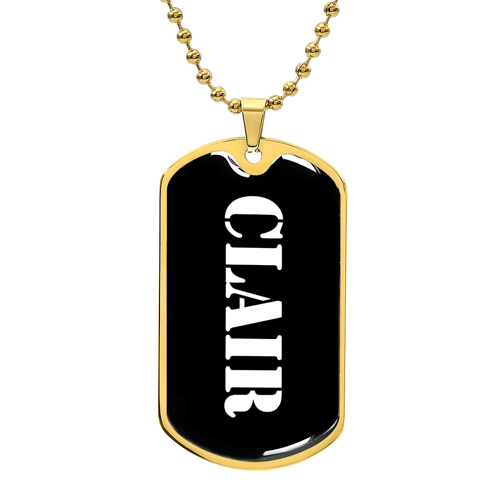 Clair v3 - 18k Gold Finished Luxury Dog Tag Necklace