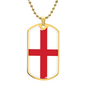 English Flag - 18k Gold Finished Luxury Dog Tag Necklace