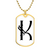 Initial K v001-34 - 18k Gold Finished Luxury Dog Tag Necklace