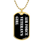 Air Force Veteran's Girl v3 - 18k Gold Finished Luxury Dog Tag Necklace