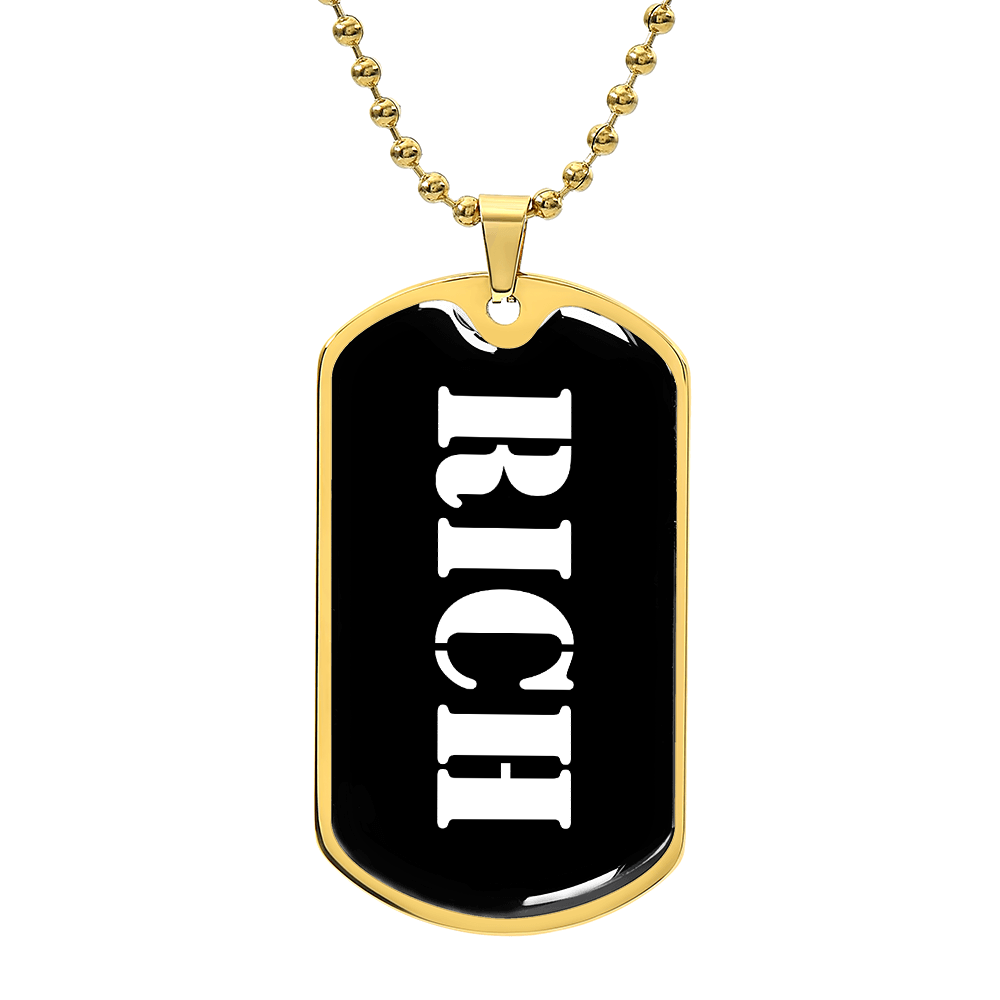 Rich v3 - 18k Gold Finished Luxury Dog Tag Necklace