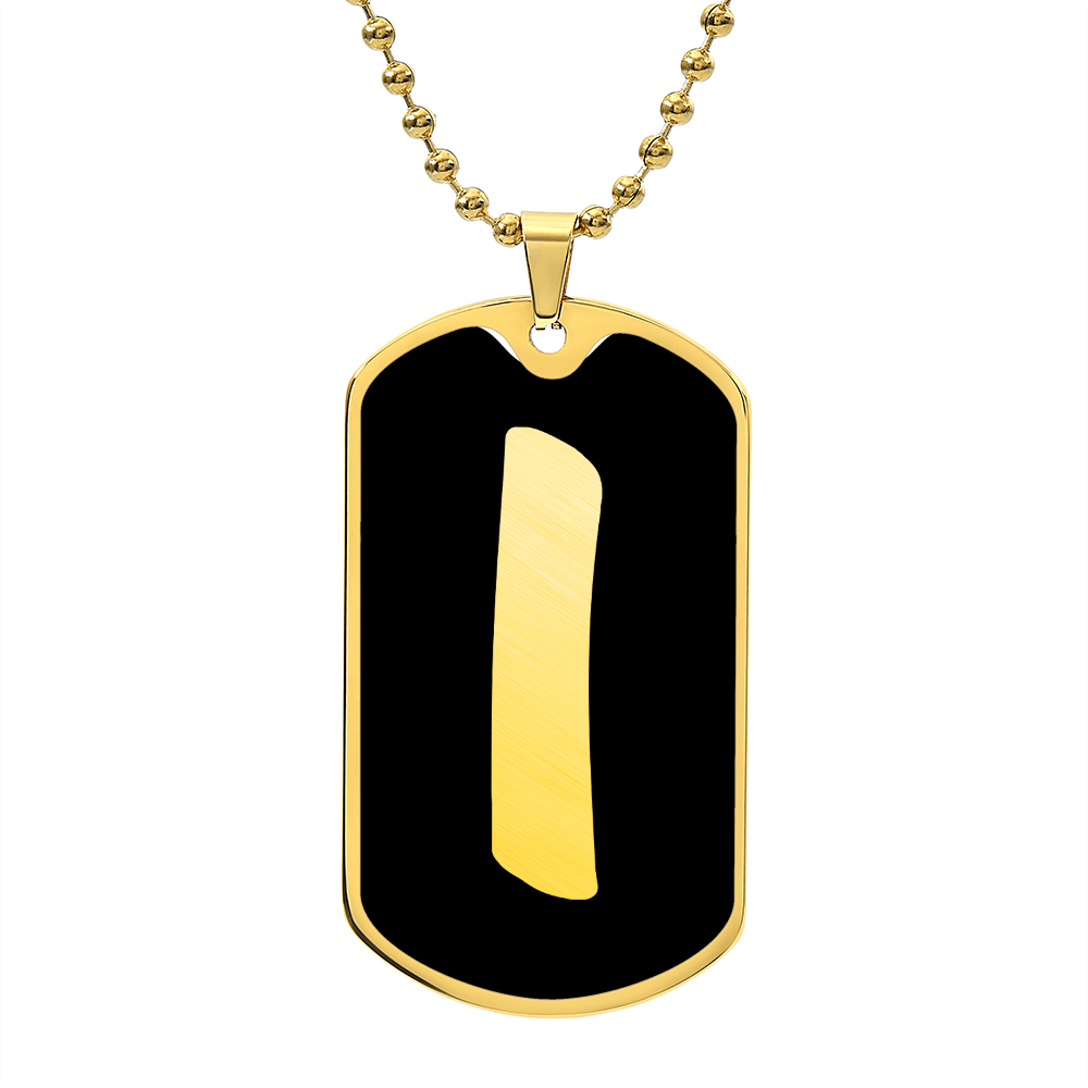 Initial I v2b - 18k Gold Finished Luxury Dog Tag Necklace