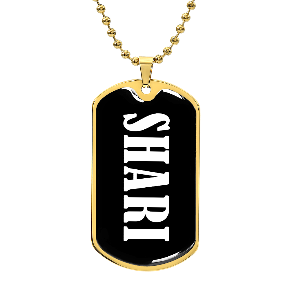 Shari v03 - 18k Gold Finished Luxury Dog Tag Necklace