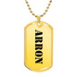 Arron - 18k Gold Finished Luxury Dog Tag Necklace