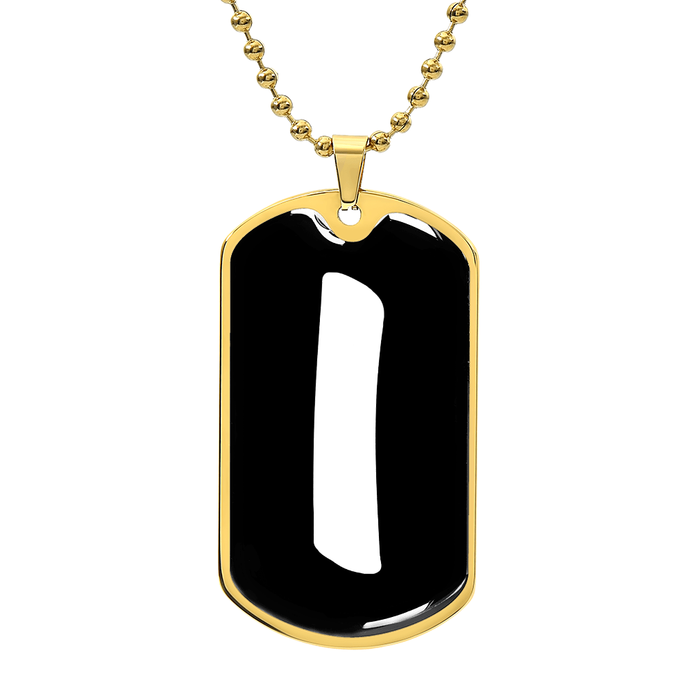 Initial I v3b - 18k Gold Finished Luxury Dog Tag Necklace
