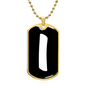 Initial I v3b - 18k Gold Finished Luxury Dog Tag Necklace