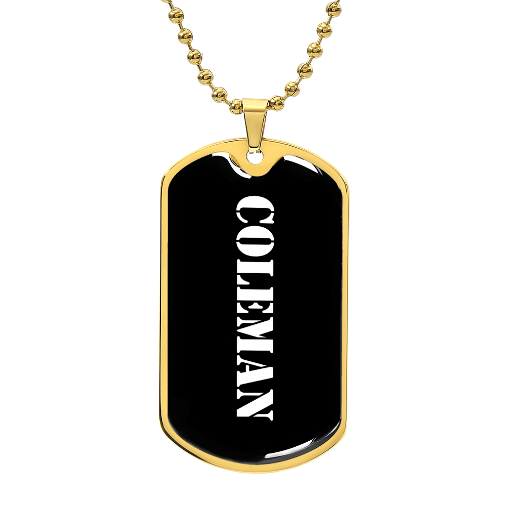 Coleman v3 - 18k Gold Finished Luxury Dog Tag Necklace