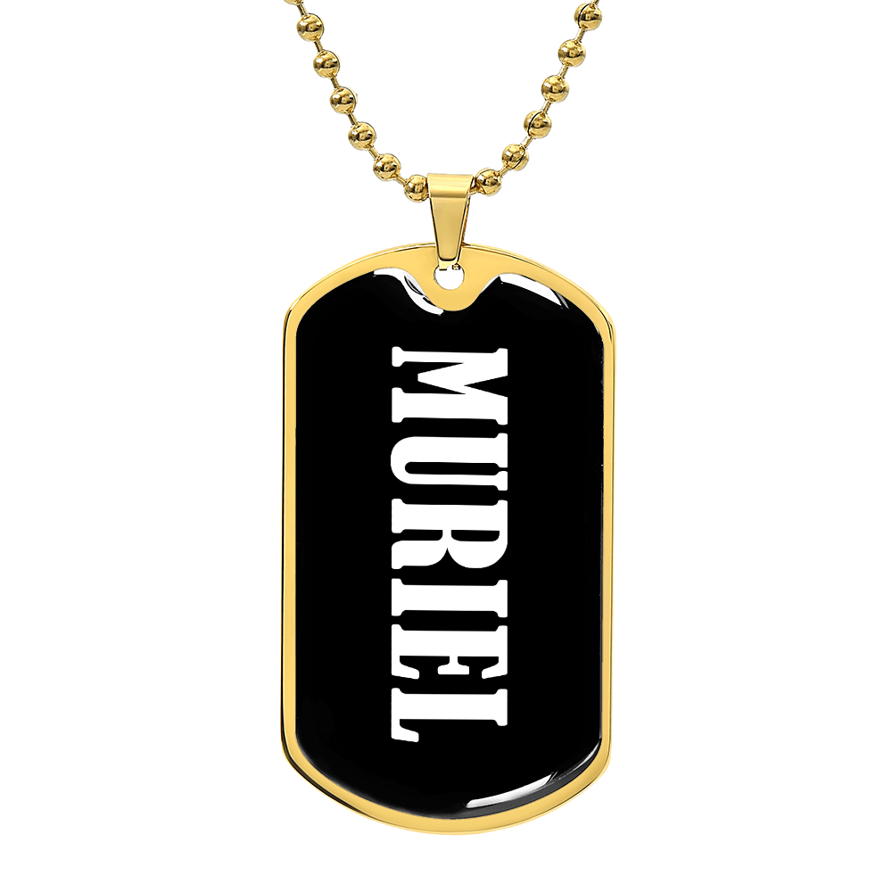 Muriel v01w - 18k Gold Finished Luxury Dog Tag Necklace