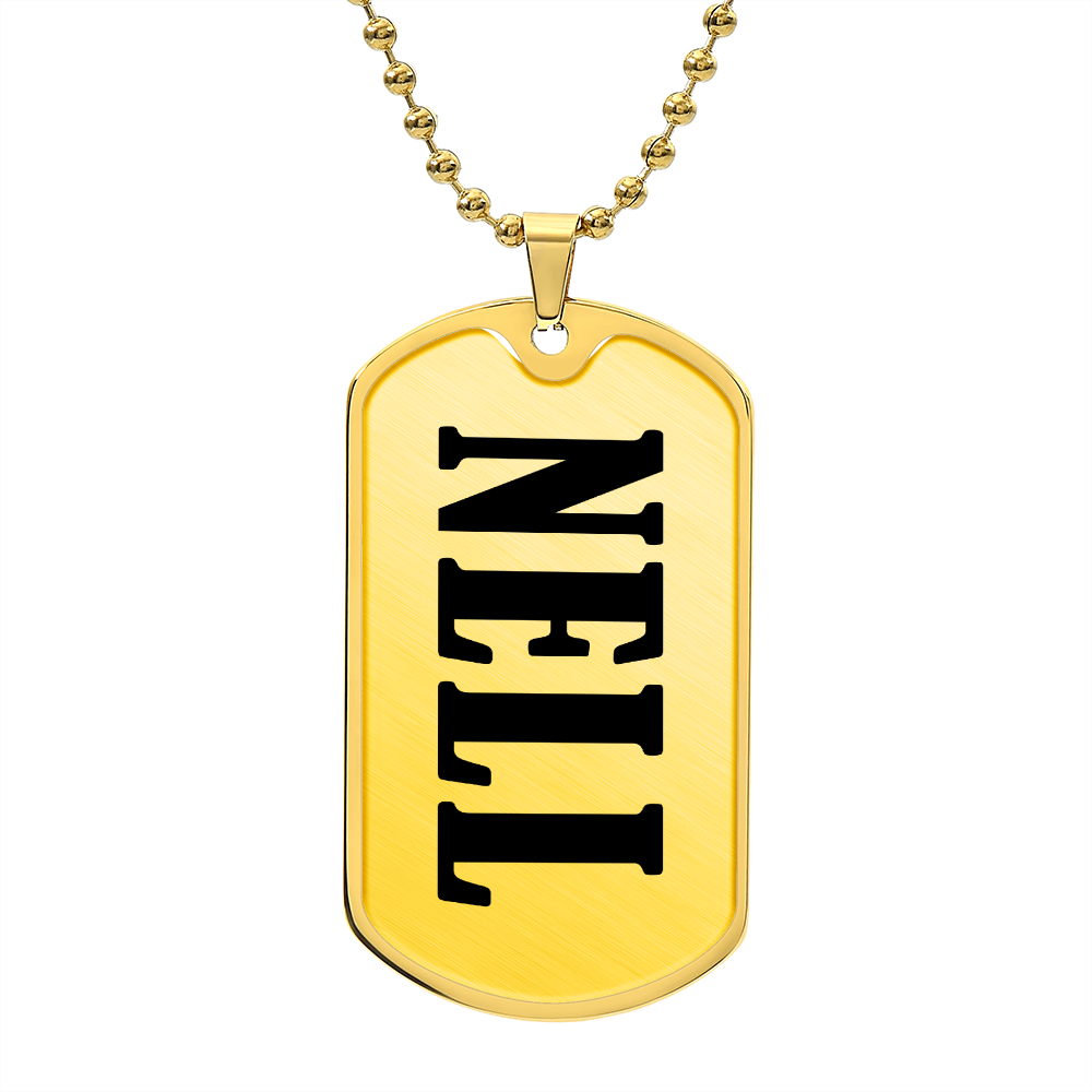 Nell v01 - 18k Gold Finished Luxury Dog Tag Necklace
