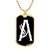 Initial A v001-33 - 18k Gold Finished Luxury Dog Tag Necklace