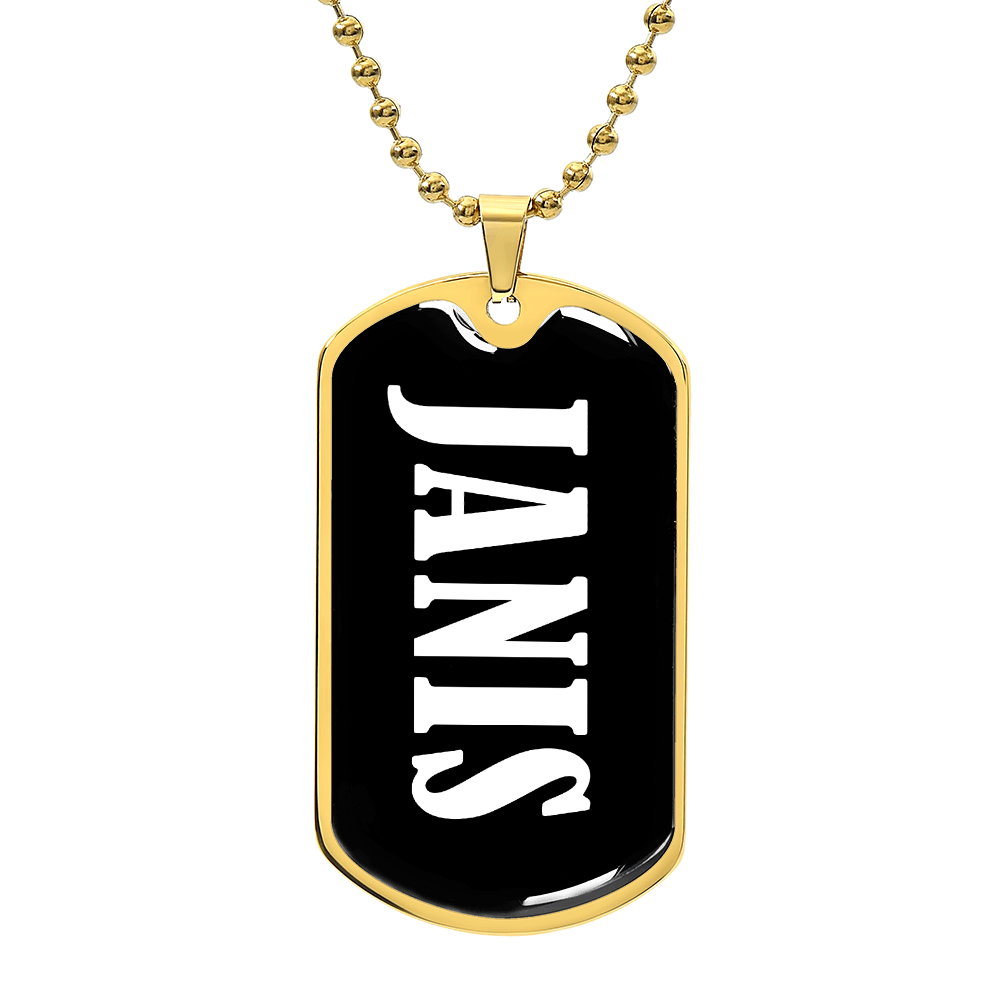 Janis v03 - 18k Gold Finished Luxury Dog Tag Necklace