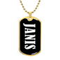 Janis v03 - 18k Gold Finished Luxury Dog Tag Necklace