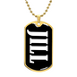 Jill v01w - 18k Gold Finished Luxury Dog Tag Necklace