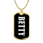 Betty v01w - 18k Gold Finished Luxury Dog Tag Necklace