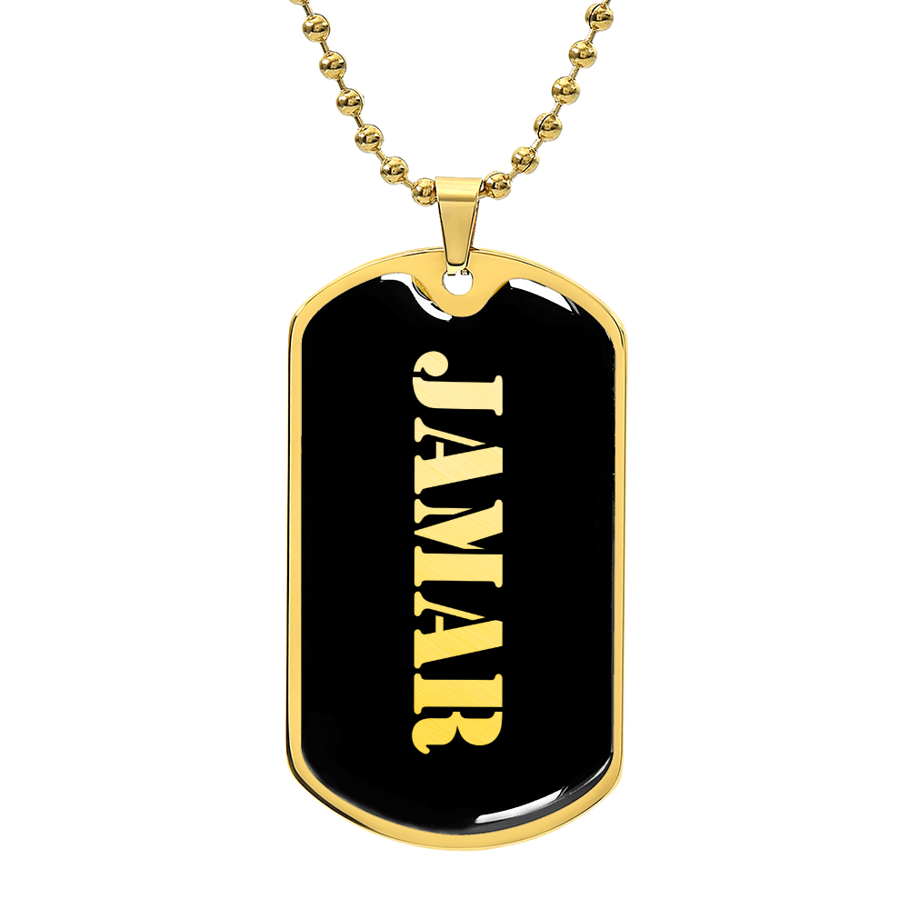 Jamar v2 - 18k Gold Finished Luxury Dog Tag Necklace