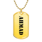 Ahmad - 18k Gold Finished Luxury Dog Tag Necklace