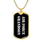Air Force Grandson v3 - 18k Gold Finished Luxury Dog Tag Necklace