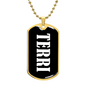 Terri v01w - 18k Gold Finished Luxury Dog Tag Necklace