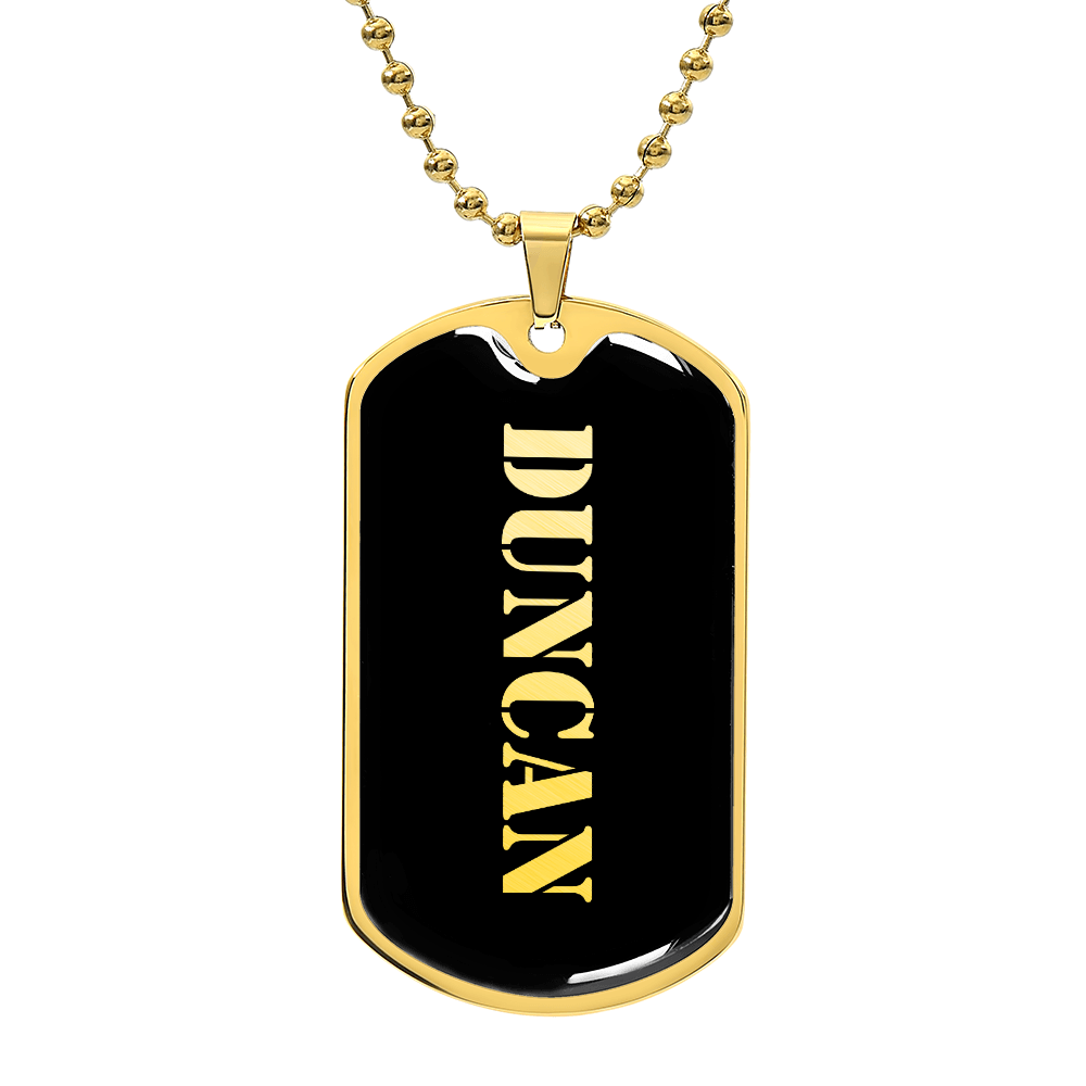 Duncan v2 - 18k Gold Finished Luxury Dog Tag Necklace