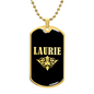 Laurie v02a - 18k Gold Finished Luxury Dog Tag Necklace