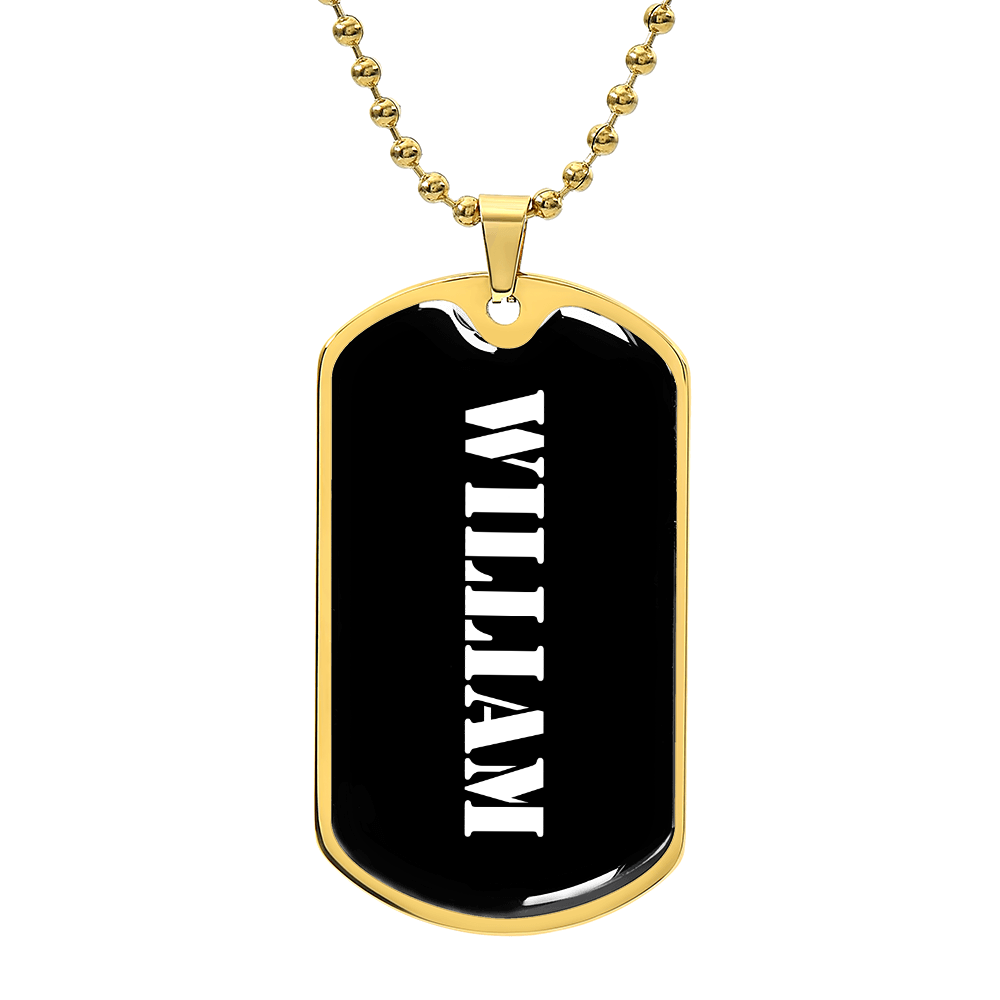William v3 - 18k Gold Finished Luxury Dog Tag Necklace
