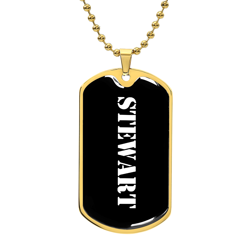 Stewart v3 - 18k Gold Finished Luxury Dog Tag Necklace
